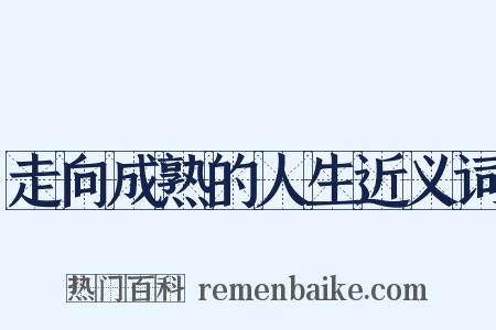 走向成熟的人生近义词是什么意思的图片